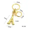 26 Letras Llavero de Metal Dorado Colgante para Bolso Iniciales Personalizadas Colgante para Bolsa Llavero