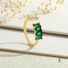 Anillo para Mujer Estilo Europeo y Americano INS Diamante de Color Anillo de Diamante Rai Cuadrado Largo Nicho de Alta Gama Lujo Ligero Circonita en Forma de T Anillo Abierto para Dedo