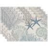 Novo Jogo Americano de Linho Concha Abstrata Coral Retangular Estampado Mat com Isolamento Térmico Decoração de Mesa para Casa Cozinha Restaurante
