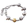 1 acero color oro acero inoxidable cuentas de agujero grande mariposa amor flor cuentas accesorios de joyería hechos a mano con cuentas