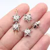 10X10X4,7Mm 1,15g Cor Prata Antiga Folha Rosto Estrela Furo Pequeno Contas