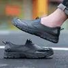 Zapatos impermeables Khachi de moda para hombre, zapatos de lluvia antideslizantes de caña baja para hombre, zapatos de agua de un solo paso, zapatos de goma para vadeo al aire libre para hombre.