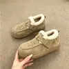Sapatos de Algodão Birkenstock Retrô Femininos de Inverno com Plus Veludo Espessado de Solado Plano Slip-on Solado Macio Antiderrapante Quentes Botas de Algodão Tipo Feijão