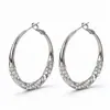 Pendientes de Aro Grandes Completamente de Diamantes Súper Brillantes para Mujer 2026 Nueva Moda Sensación de Alta Gama Temperamento Brazaletes para Oreja Estilo Europeo y Americano Ornamentos Exagerados para la Oreja