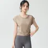 Cubierta de Yoga Redonda con Fruncido Lateral para Mujer, Estilo Corto Holgado y Transpirable, Top Deportivo sin Mangas para Pilates, Fitness y Running