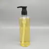 Gel de Banho 500ml Frasco de Ombro Reto Pet Transparente Cuidado Diário Frasco com Embalagem de Pressão Tubo Reto Frasco de Plástico Líquido com Serigrafia e Estampagem Dourada