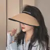 Gorra de Béisbol de Paja de Nuevo Estilo 2026 con Visera Amplia, Protección UV, Protección Solar, Sombrero de Ala Enrollada para Mujer, Sombrero para el Sol