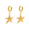 Estilo Ins Moda Francesa Retro Oro de 18K Acero Inoxidable Colgante de Estrella de Mar Pendientes Serie Marina Pendientes de Acero de Titanio Pendientes