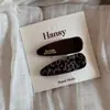 Pinza para el pelo con estampado de leopardo estilo coreano, pinza lateral de alta gama y exquisita, pinza para flequillo de color bloqueado, pinza para el pelo de la frente, accesorio para el pelo
