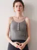 Nuevo Suéter de Cachemira Pura para Mujer Otoño e Invierno Cuello Redondo Corte Ajustado Se Puede Usar por Fuera Camisola Top sin Mangas Suéter Tejido Base