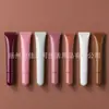 Tubo suave con tapa inclinada para lápiz labial y brillo de labios personalizado, tubo dispensador de muestra de crema para ojos, tubo suave vacío con boquilla inclinada para brillo de labios y bálsamo labial