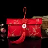 [Fábrica] Tela de Bordado de Brocado colección de sobres rojos moneda bolsa de sobre rojo cambio regalo de boda sobre rojo de boda