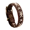 Pulsera de cuero tejido retro de exportación de joyería de comercio exterior europea y americana, joyería hecha a mano directamente de fábrica, pulsera de cuero