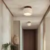 Lámpara de Pasillo Retro Amarilla de Travertino Espectro Completo Protección Ocular Estilo Japonés Wabi-sabi Lámpara para Dormitorio Estudio Accesorio de Iluminación Hierro