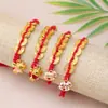 Pulsera de Hilo Rojo con Monedas de Cobre de los Cinco Emperadores del Año del Caballo, Estilo Étnico Modelo Nuevo 2026, Pulsera de Hilo Rojo Hecha a Mano Estilo Antiguo