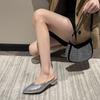 Novedad Primavera/Verano 2026 Patrón de Piedra Color Sólido Zapatos de Mujer Puntiagudos Tacón Fino Tacón Medio Mules Tacón Alto Punta Cerrada Medias Zapatillas Sandalias de Mujer para Exteriores