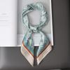 Bufanda Cuadrada Azul Verano Decoración Flor de Anacardo Invierno en stock Estampado Universal para las Cuatro Estaciones para Mujer Calle Europea y Americana Liso Banda para el Cabello