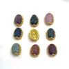 Prata 925 banhada a ouro incrustada com turmalina natural acessórios corajosos pulseira DIY colar acessórios de contas trevo de quatro folhas amor