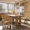 Mesa de Comedor Escandinava de Madera Maciza Mesa Japonesa Moderna Minimalista Escritorio Doméstico de Madera de Fresno Muebles de Tronco Mesa de Comedor Rectangular