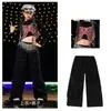 Ropa de Baile Jazz para Niñas Hip-Hop Niña Jazz Danza del Ombligo Ropa de Performance para Pasarela Niños Hip-Hop Pantalones Plateados