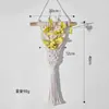 Bolsa de Red Decorativa Tejida a Mano con Flores Secas Estilo Ins Nórdico, Decoración Colgante para Pared de Fondo de Habitación de Huéspedes, Entrada, Tapiz Tejido