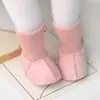 Novos sapatinhos de bebê com pelo sintético de ovelha, sola macia, meias-sapatinhos para bebê, sapatos para bebês e crianças pequenas com forro de fleece espesso