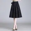 Falda de Moda con Estampado de Lazo que Cubre la Cadera para Mujer, Nueva Colección Otoño 2026 Falda de Línea A Acampanada de Longitud Media Adelgazante Tendencia