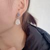 Aretes de Perla, Lujo Accesible y de Gama Alta Otoño e Invierno Aretes Barrocos de Zirconia Azul, Agujas de Plata 925, Venta al por mayor del fabricante