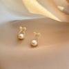 Aretes Versátiles Celebridad de Internet Francesa Nicho Personalidad Moda Estilo Hong Kong Temperamento Ins Aretes de Tuerca Lazo de Mujer