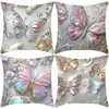 TEMU Funda de Almohada de Lino con Estampado de Mariposa 3D Imitación Color Retro Mariposa con Lentejuelas Brillantes