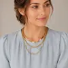 Collar de cadena plana apilada de estilo bohemio transfronterizo europeo y americano, gargantilla europea y americana, moda femenina, collar de cadena de eslabones metálicos de moda