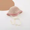 Sombreros para Niños, Sombreros de Paja para Primavera y Verano, Sombreros de Princesa con Encaje Estilo Coreano, Sombreros Transpirables para Bebé con Ala Ancha para Exteriores, Sombreros de Protección Solar, Sombreros de Moda