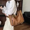 Bolsa Tote Suede Ombro Único 2026 Moda Casual Retrô Nova Versátil Grande Capacidade Toque de Veludo Feminina para o Trabalho