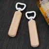 Abrebotellas de Cerveza con Mango de Madera, Sacacorchos de Madera Maciza, Abrebotellas Doméstico de Acero Inoxidable, Abrebotellas de Refresco, Abrebotellas Engrosado