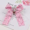 Doce rosa torção arco hairpin menina cocar princesa estilo estrangeiro hairpin diy material sapato flor acessórios