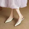 Chinelos Mule Femininos de Bico Fino, Moda Verão, Para Usar ao Ar Livre, Salto Anabela, Meia Pantufa Fechada