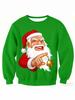 Ropa Casual para Hombre Tallas Grandes Otoño e Invierno Estampado Navideño 3D Suéter Holgado de Cuello Redondo Sudadera Estilo Nuevo Estación Internacional Transfronteriza