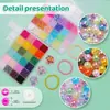 Set de Perlas Artificiales Perforadas Sueltas DIY Coloridas Redondas de ABS Materiales para Joyería Accesorios Caja de 24/28 Compartimentos