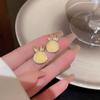 Brincos de Gatinho com Pedra Olho de Gato Simples Agulha de Prata 925 Coelho Brincos e Brincos Tendência Ins Luxo Leve Estilo de Celebridade da Internet