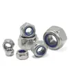 Venta al por mayor de tuercas hexagonales anti-aflojamiento de acero inoxidable 304, tuercas de seguridad de nylon, tuercas autoblocantes antideslizantes, M4, M5, M6, M8, M10