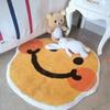 Tapetes redondos de dibujos animados para sala de estar, manta de cachemira, alfombra para dormitorio, sofá, tapete grueso para tocador redondo