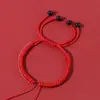 Pulseira Tecida Semi-Acabada com Nó de Diamante DIY Pulseira Feita à Mão para Crianças Fio Vermelho Ajustável Fio Multicolorido