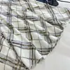Saia Longa Xadrez Azul Lisa de Linho Tencel Feminina de Verão 12629
