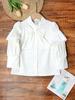 Roupas Infantis para Primavera e Outono, Meninas Camisa de Botão Gola Alta Laço Versátil Cor Sólida Tops Camisetas Camisas para Crianças Pequenas, Categoria a