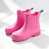 Botas de Chuva Estilo Japonês da Moda Tendência Meio da Panturrilha para Adultos EVA Antiderrapante Botas de Chuva Curtas Sola Macia Amortecedoras Impermeáveis