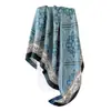 Comercio Exterior Venta al por Mayor Nuevo Estilo Pañuelo para la Cabeza Bufanda de Seda de 90 cm al por Mayor Elegante Bufanda de Seda Estampada Bufanda Cuadrada de Satén Transfronteriza para Mujer