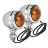 Luz Intermitente Delantera Redonda Mini de Una Sola Línea Old School para Accesorios de Motocicleta Retro Harley Cruise
