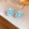 Brincos Pingente Flor Pérola Gota de Óleo Agulha de Prata, Brincos Estilo Fofo Fresco e Doce, Brincos de Luxo Leve de Alta Qualidade Atacado