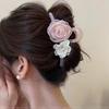 2025 Nuevo Clip de Garra para Cabello Floral de Alta Gama tipo Hada estilo Coreano para Mujer, Elegante Accesorio para el Cabello tipo Tiburón para la Parte Posterior de la Cabeza