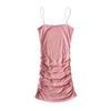 Vestido Chaleco Plano de Doble Capa Estilo Spice Girls Europeo y Americano para Mujer, Sexy para Cadera, Verano, Color Sólido, Falda con Tirantes Elásticos